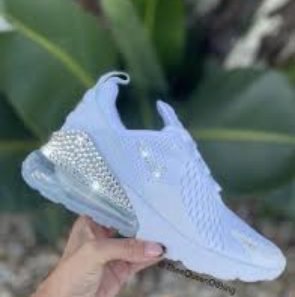 Nike Bling White Air Max Sneakers Any Size